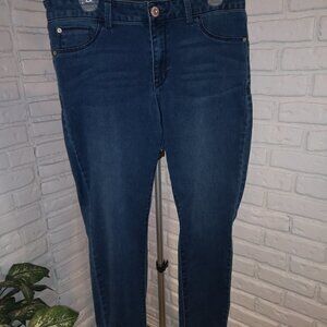 Jordache Ladies Size 14 Zipper & Button Fly Medium Wash Denim Leggings